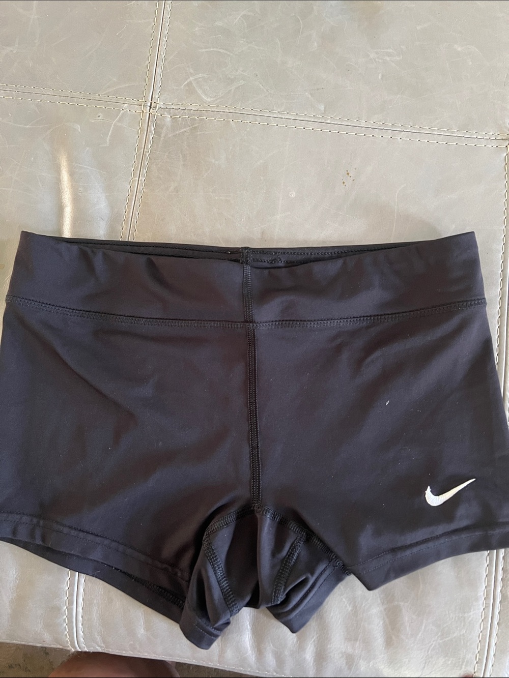 Nike Black Women's Bike Shorts with White Swoosh